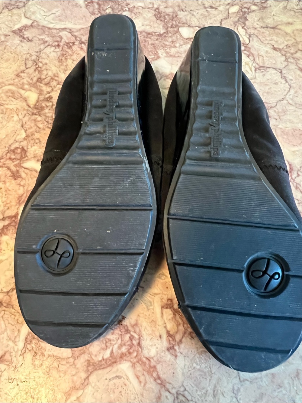 Lindsay Phillips Linda Wedge Size 9 Black Interchangeable Snaps - Picture 2 of 3